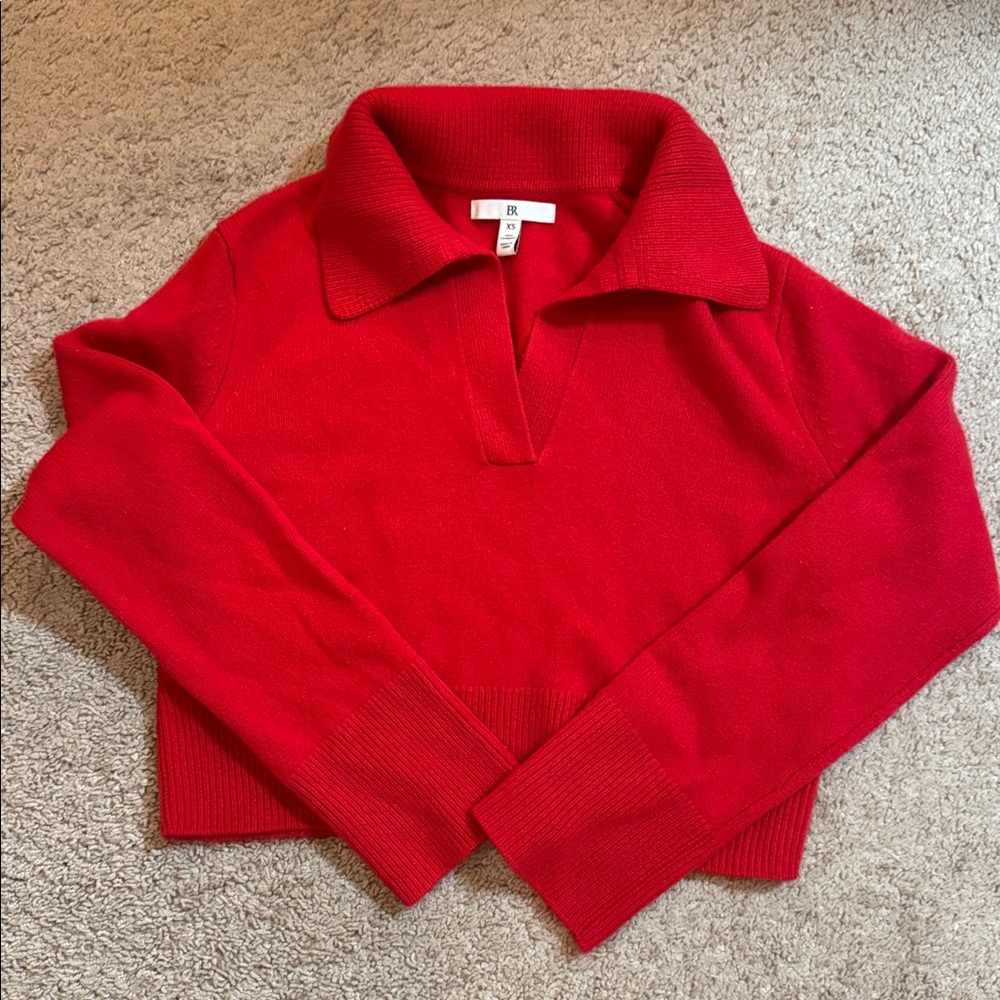 Cashmere Cropped Rugby Sweater - Picture 3 of 5
